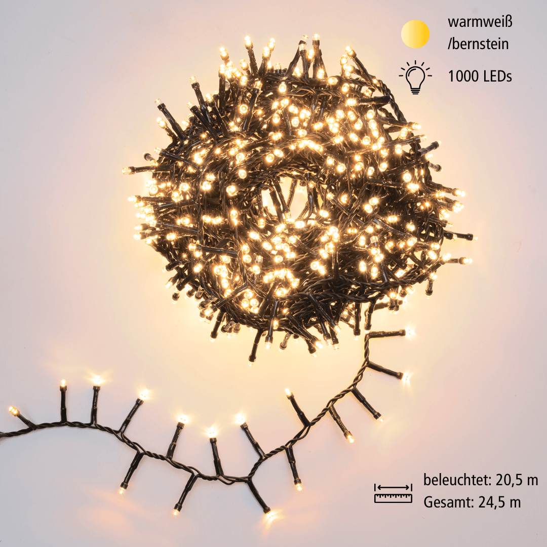 LED Compact - Lichterkette 1000 ww + bern. LED - WeihnachtsladenLotti