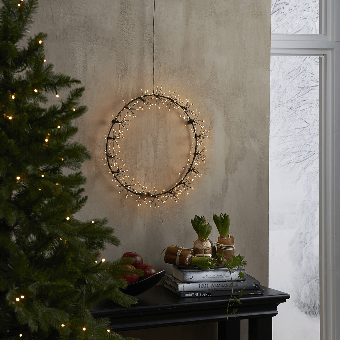 LED - Metall Kranz 'DewDrop Flower' - WeihnachtsladenStar Trading