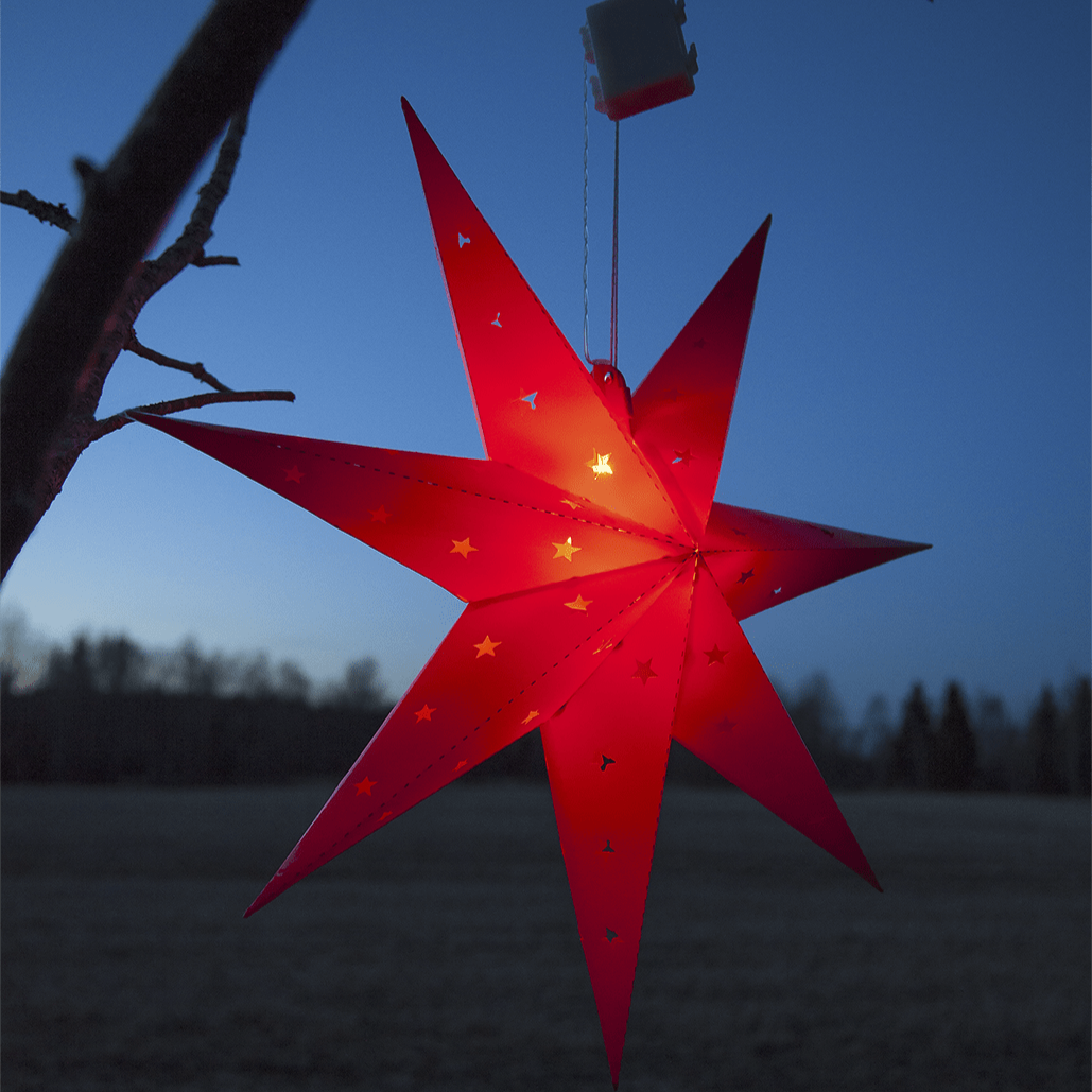 LED - Outdoor - Stern 'Alice' in elegantem Rot - WeihnachtsladenStar Trading