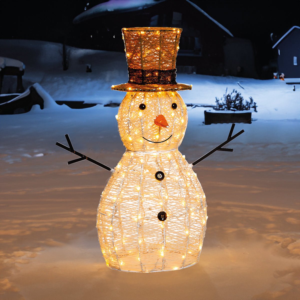 LED Schneemann 70cm 160 bernsteinfarbene LED - WeihnachtsladenLotti