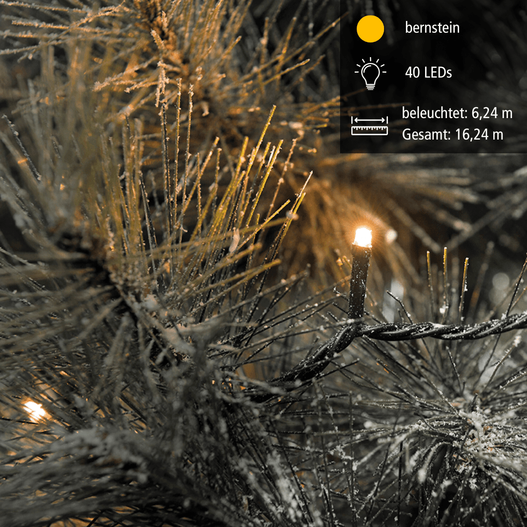 Micro LED Lichterkette 40 bernsteinfarbene LED - WeihnachtsladenKonstsmide