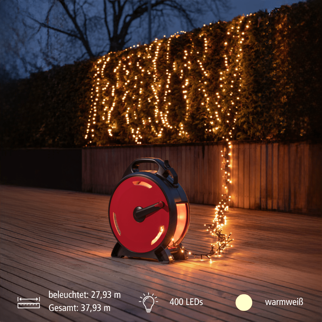 Micro LED Lichterkette mit Kabelaufroller 400 ww LED - WeihnachtsladenKonstsmide