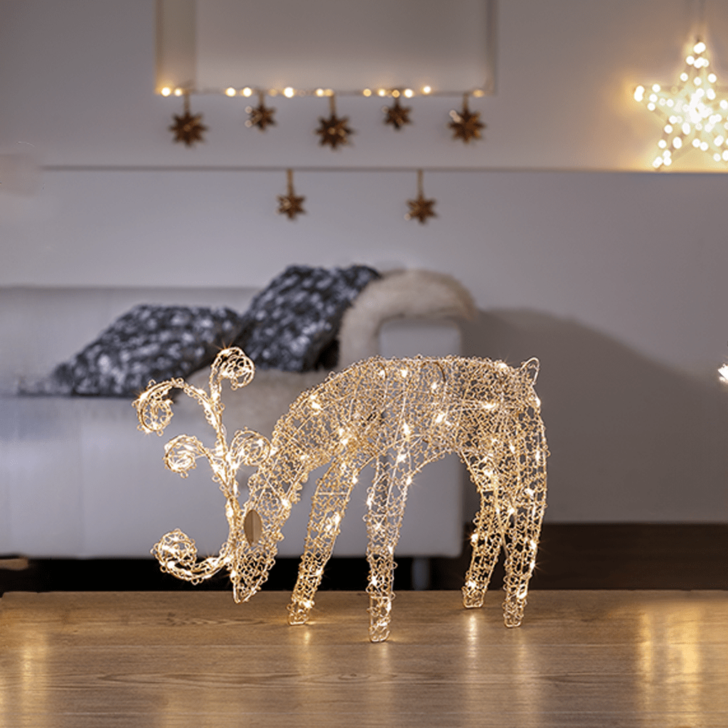 Weihnachtliches LED Rentier | 35cm | rosegold - WeihnachtsladenLotti