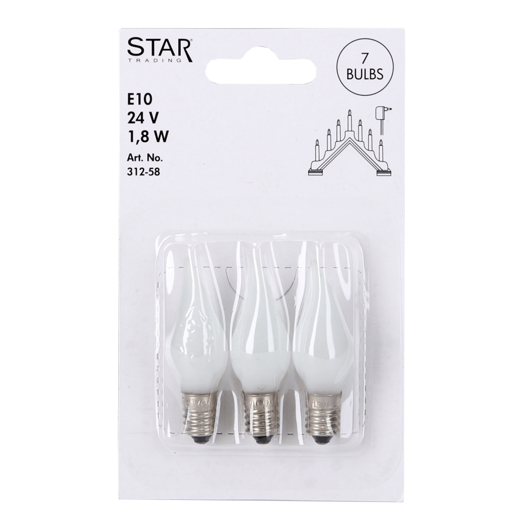 Windstoßlampe E10 24V 1,8W 312 - 58 (3 Stück) - WeihnachtsladenStar Trading